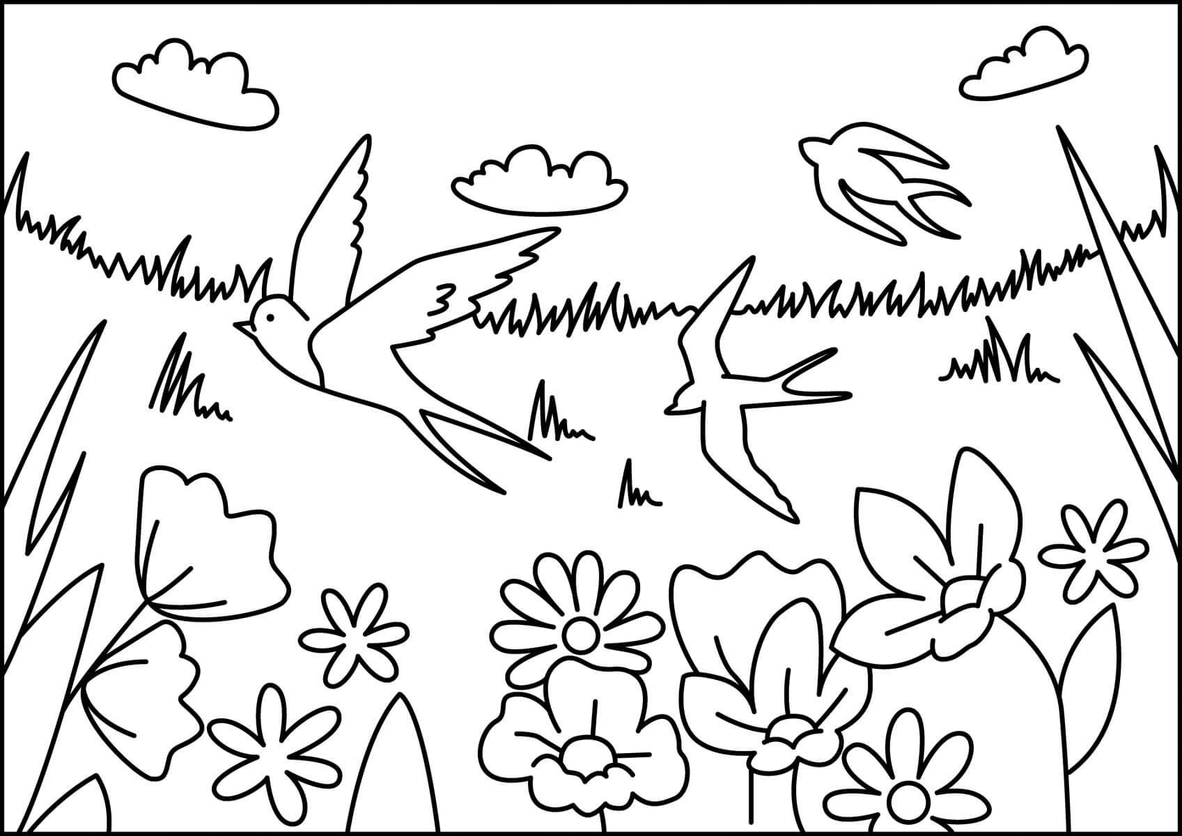 Coloriage Beau printemps