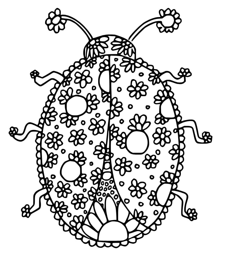 Coloriage Belle coccinelle à imprimer