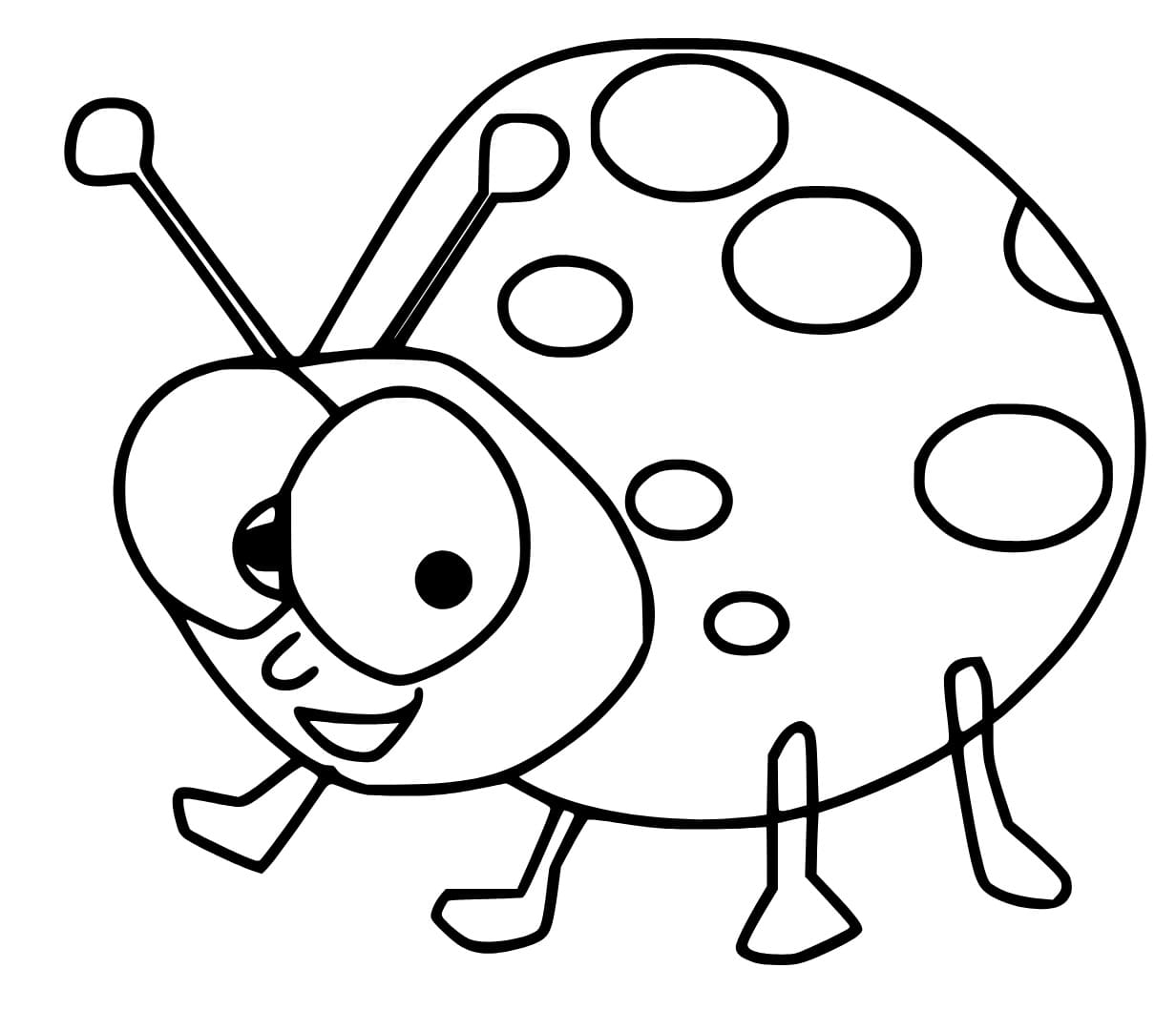 Coloriage Coccinelle hilarante