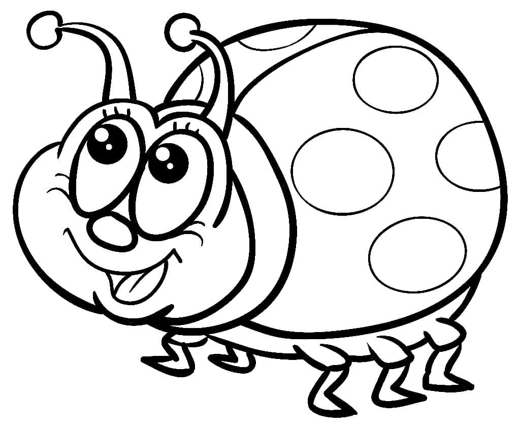 Coloriage Coccinelle mignonne à imprimer