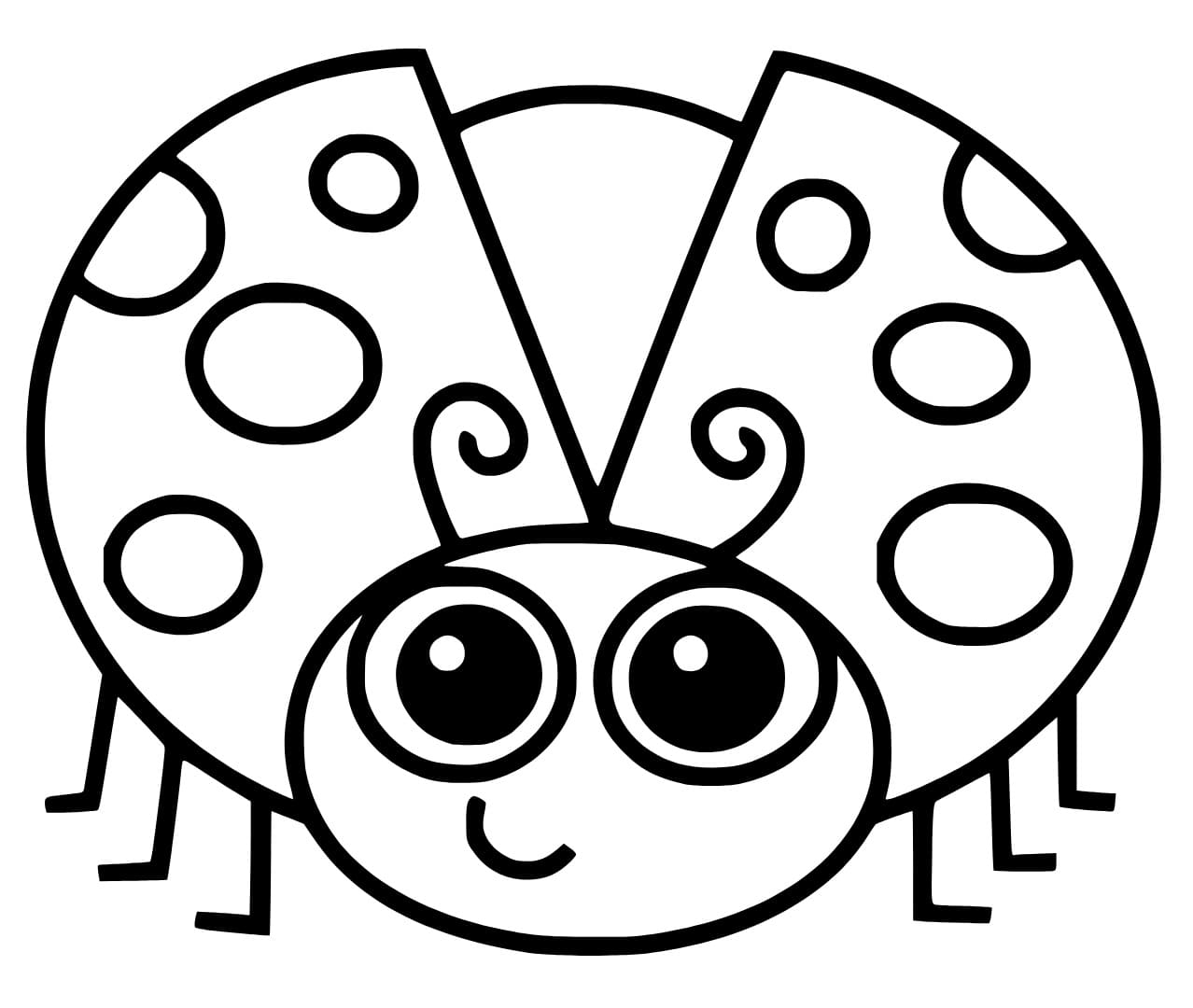 Coloriage Coccinelle mignonne pour les enfants à imprimer