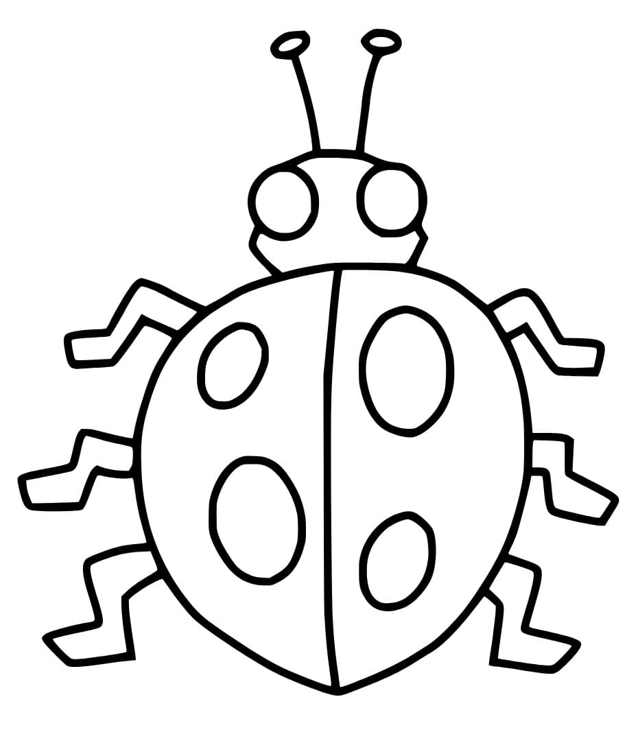 Coloriage Coccinelle simple pour les enfants à imprimer