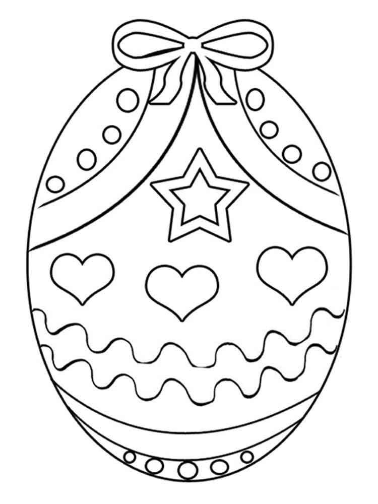 Coloriage Contour de l’oeuf de Pâques à imprimer