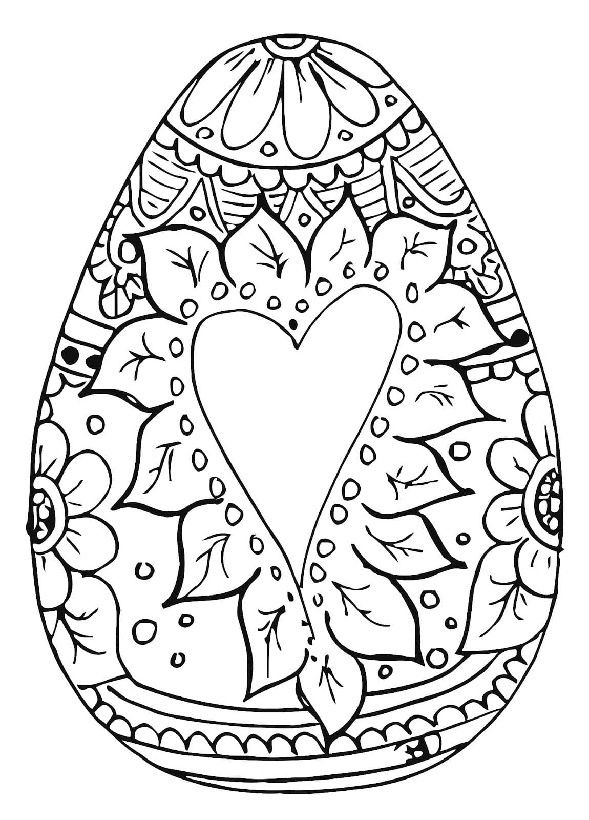 Coloriage Contour imprimable d’un œuf de Pâques à imprimer