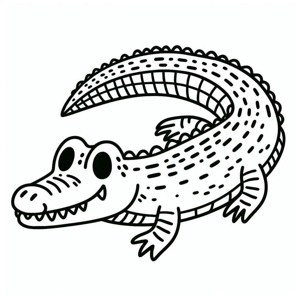 Coloriage Crocodile -Feuille 1