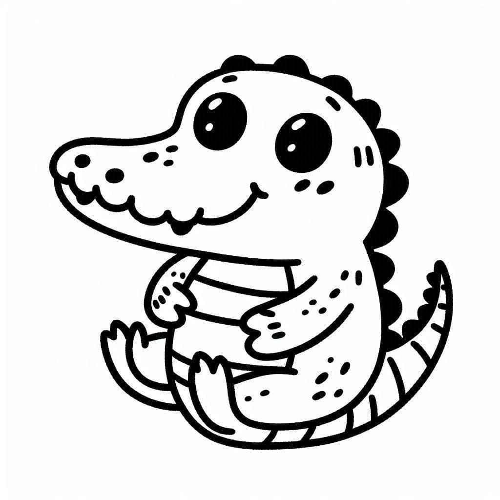 Coloriage Crocodile -Feuille 5