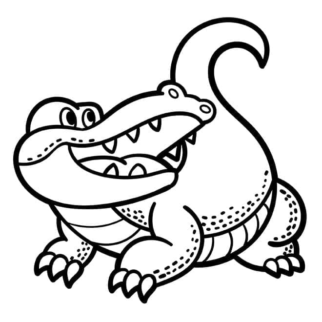 Coloriage Crocodile souriant