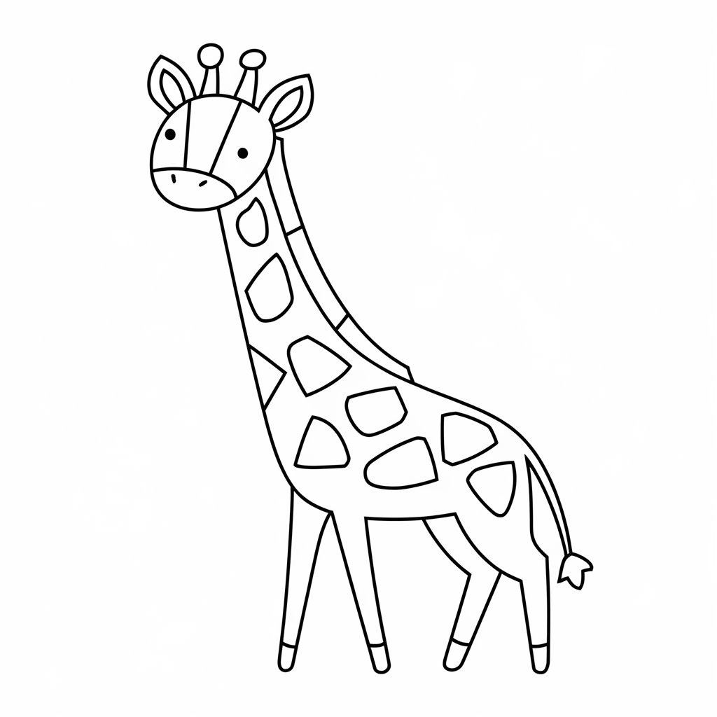 Coloriage Croquis de girafe à imprimer