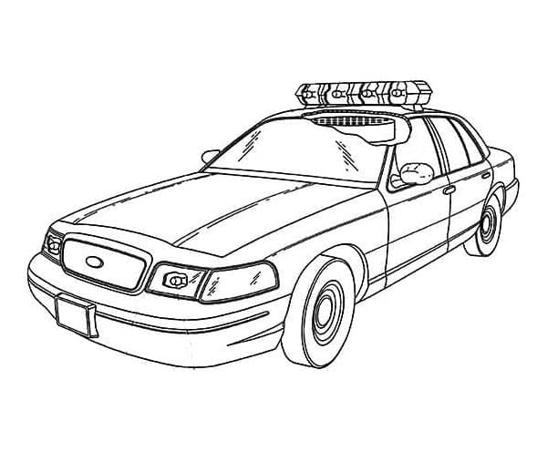 Coloriage Dessin de voiture de police imprimable gratuitement