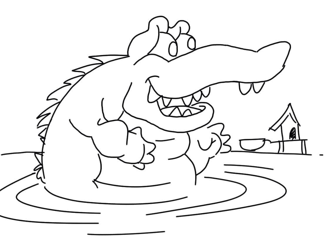 Coloriage Dessin gratuit de crocodile