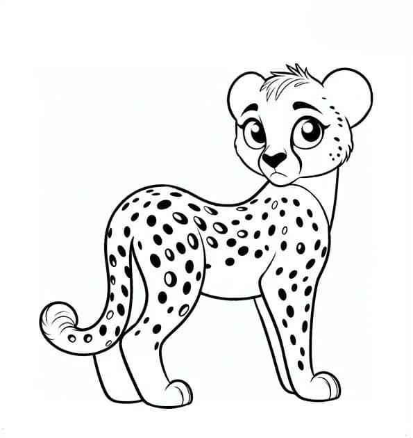 Coloriage Dessin Guépard 1