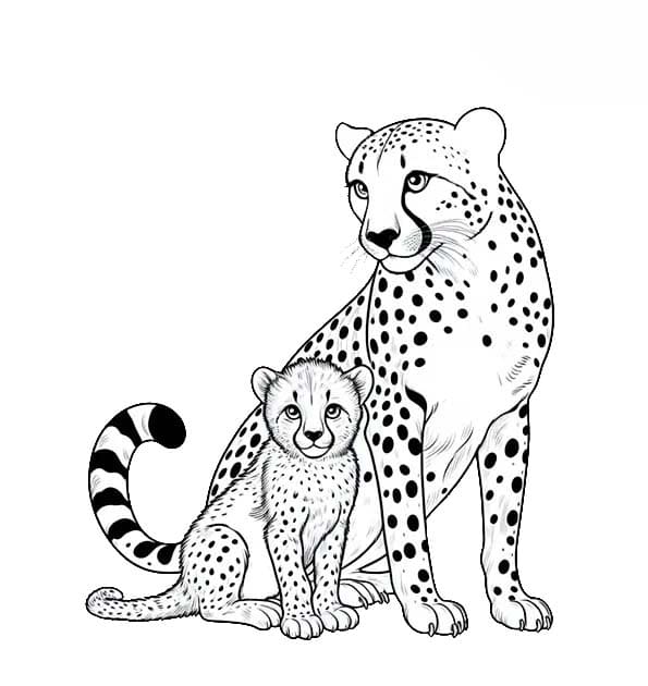 Coloriage Dessin Guépard 2