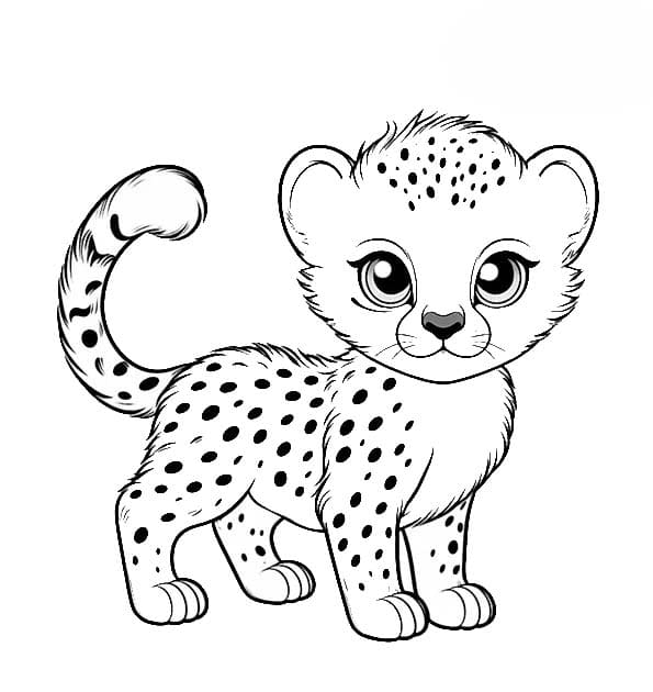 Coloriage Dessin Guépard 3