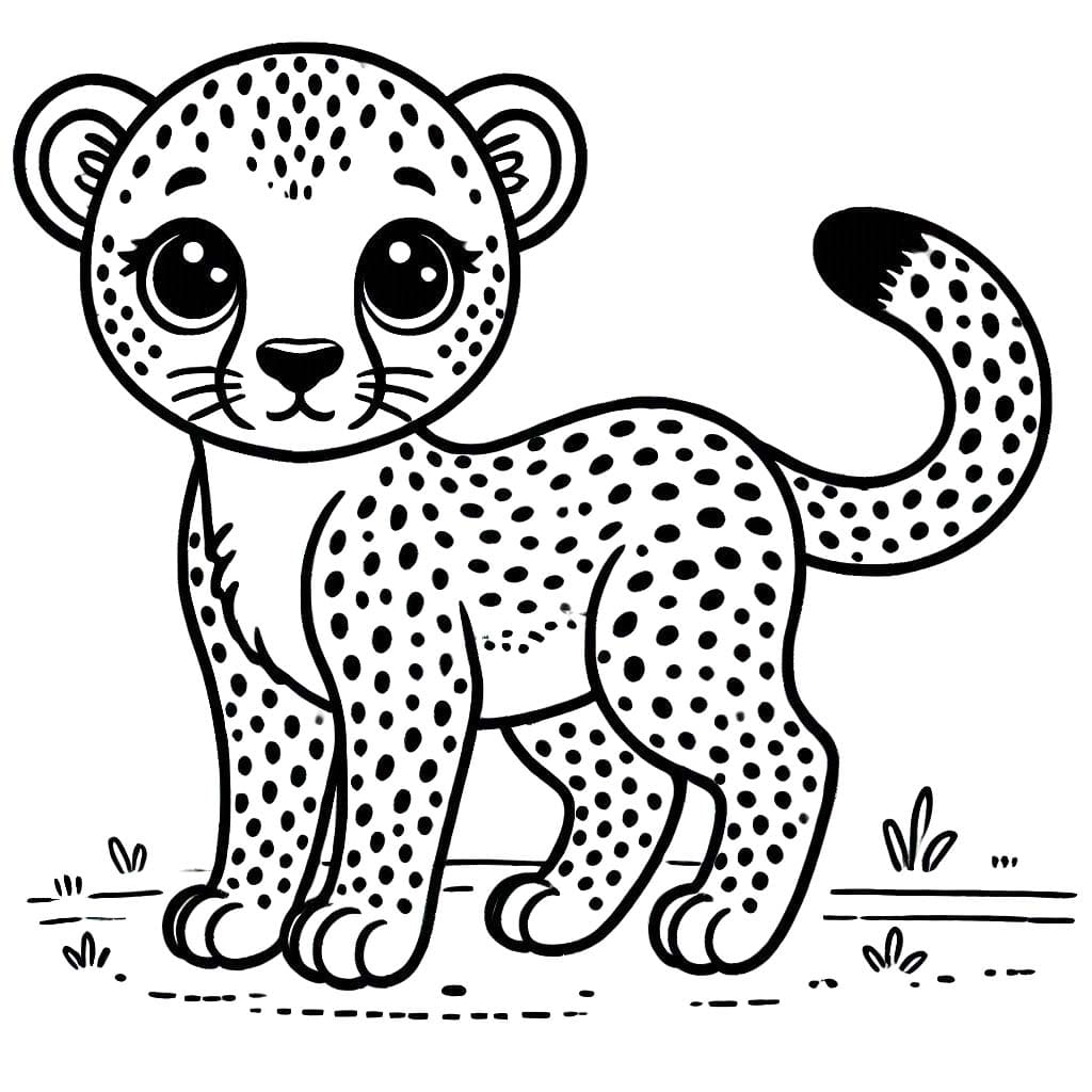 Coloriage Dessin Guépard 5