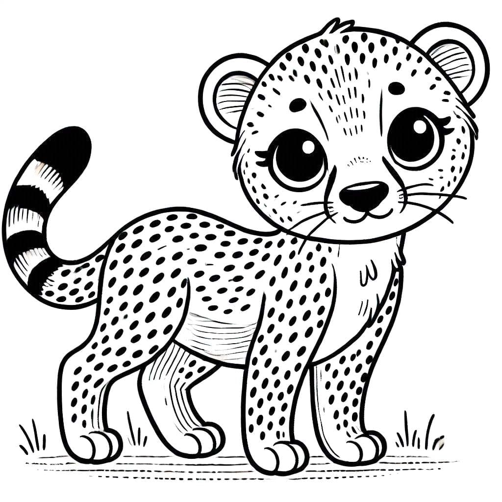 Coloriage Dessin Guépard 6