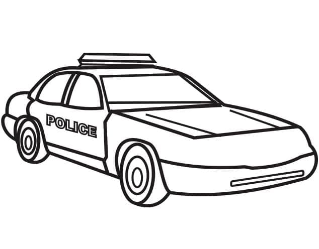 Coloriage Dessin imprimable gratuit d'une voiture de police