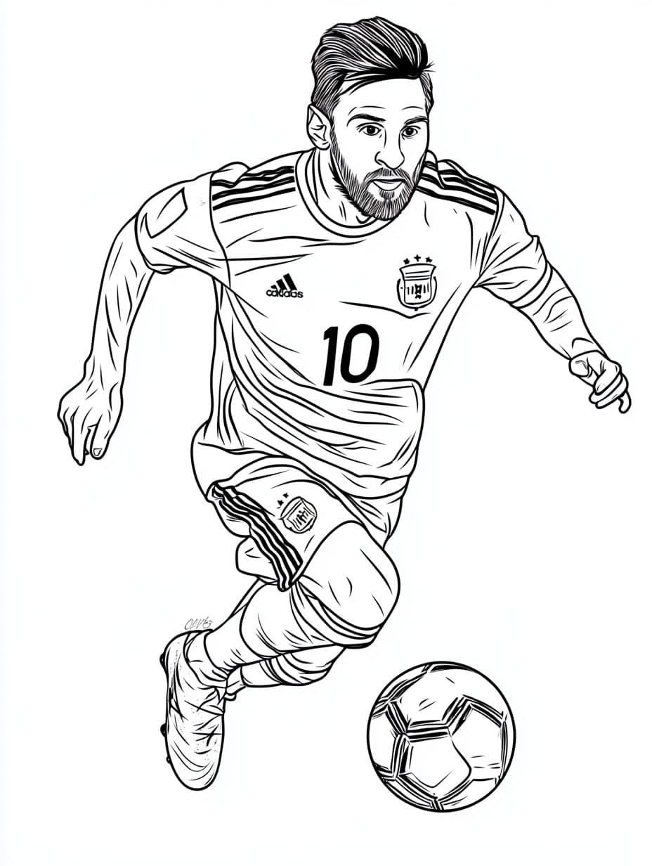 Coloriage Dessin Lionel Messi 1