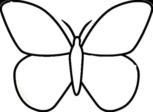 Coloriage Dessin simple à imprimer d’un papillon à imprimer