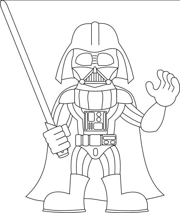 Coloriage Dessine adorable Dark Vader