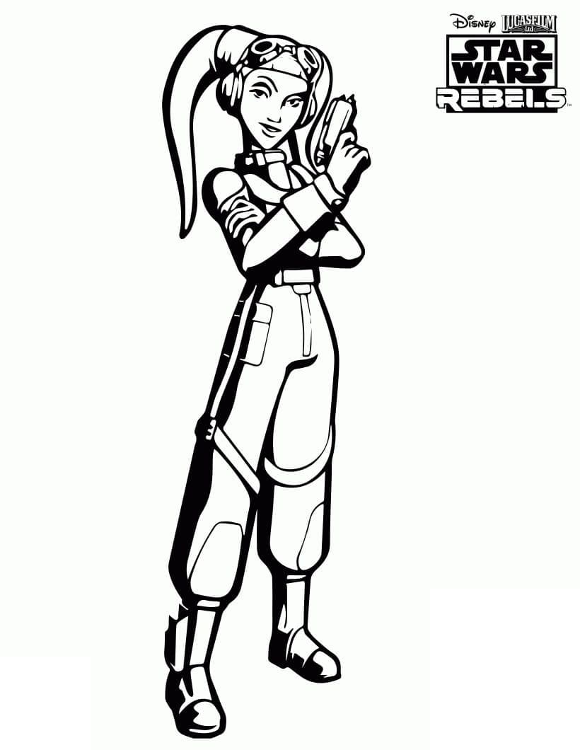 Coloriage Dessine Ahsoka de Star Wars Rebels