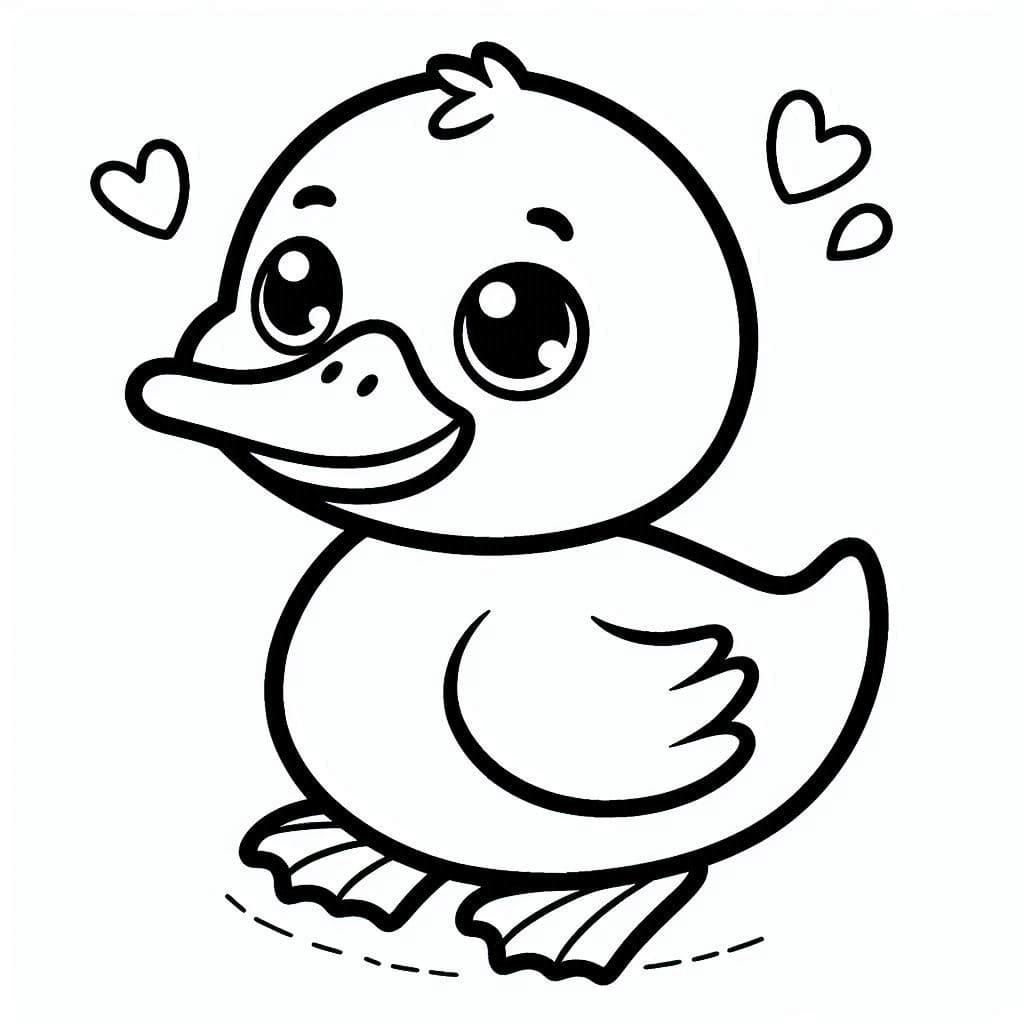 Coloriage Dessine amour du canard