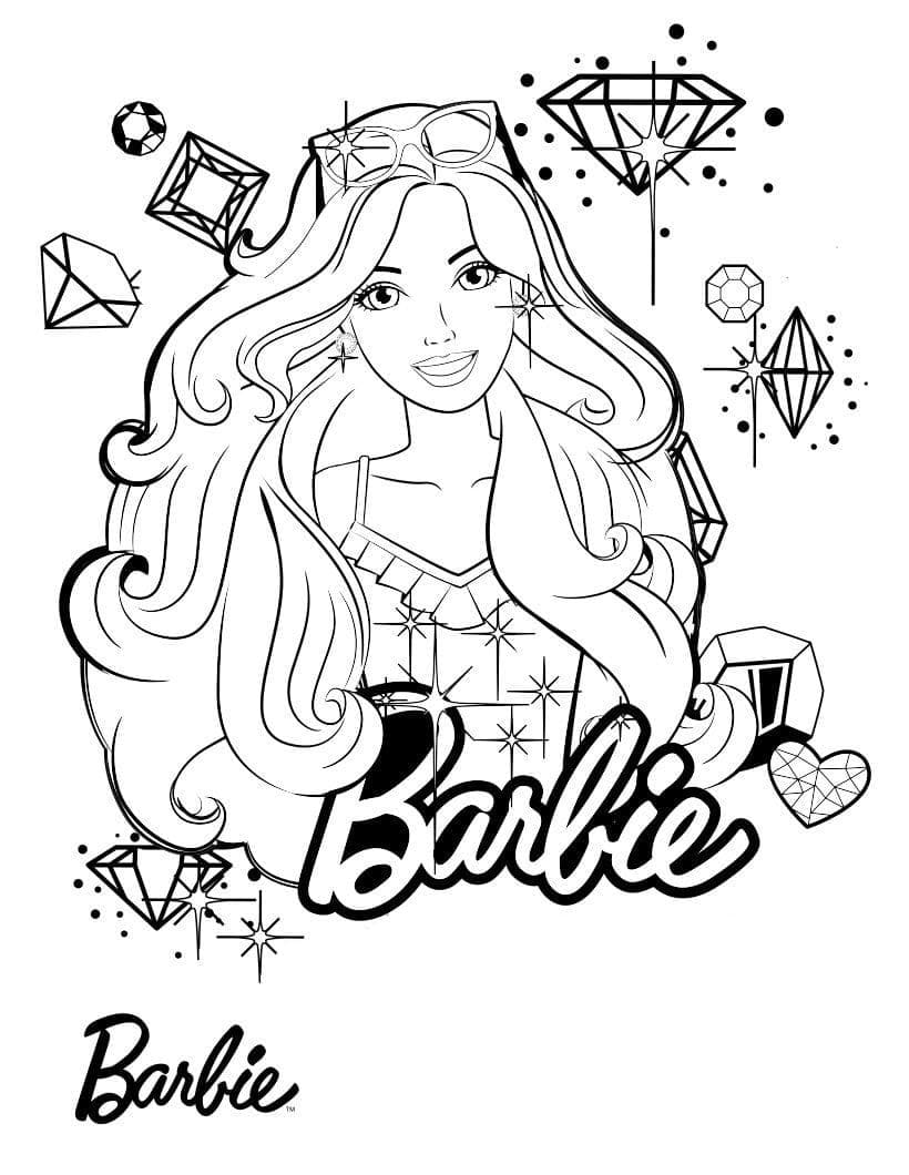 Coloriage Dessine Barbie et Diamonds à imprimer