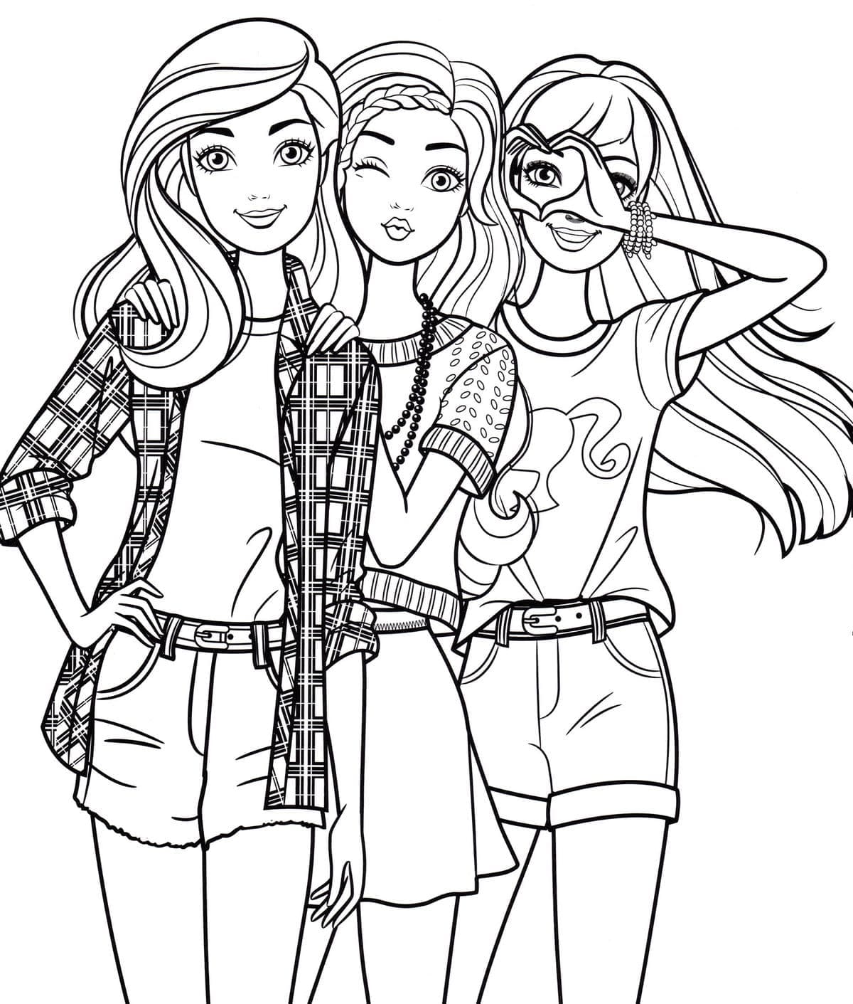 Coloriage Dessine Barbie et ses amis gratuitement