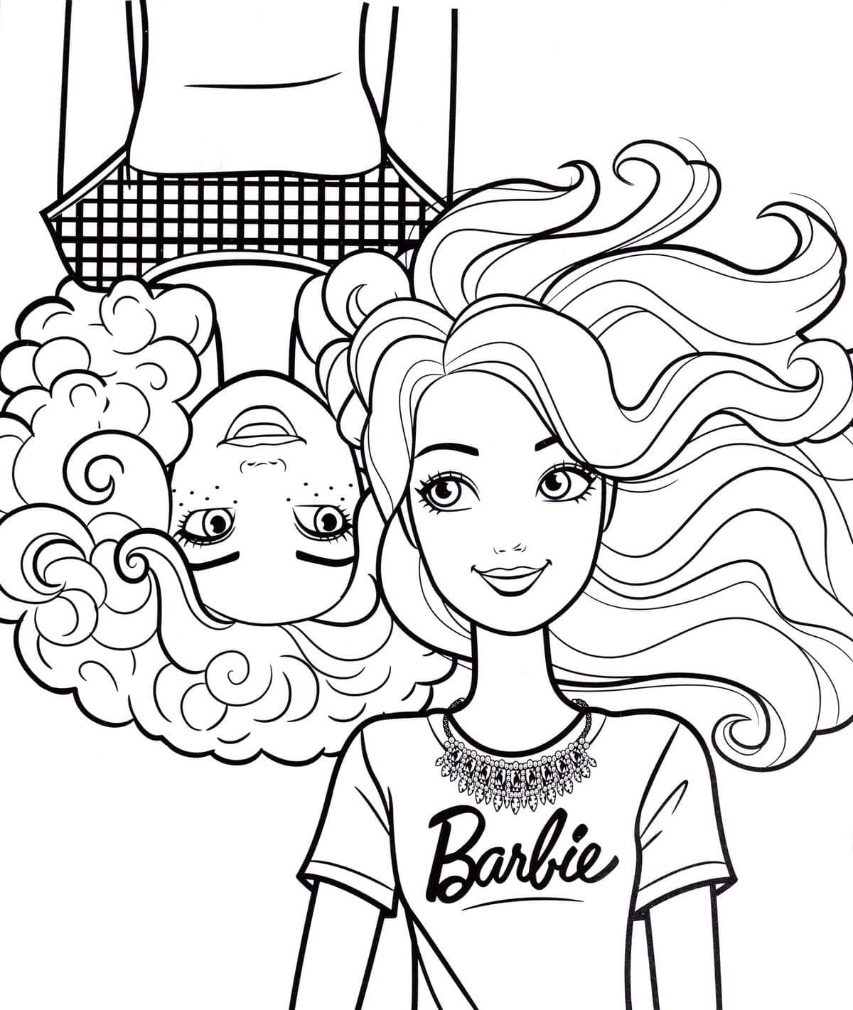 Coloriage Dessine Barbie et son amie à imprimer