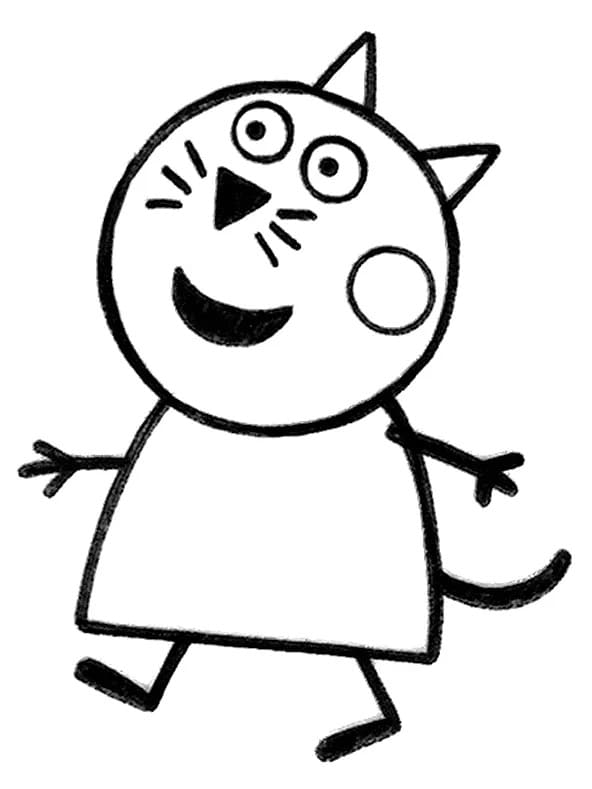 Coloriage Dessine Candy Cat de Peppa Pig à imprimer