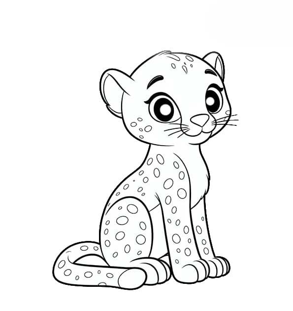 Coloriage Dessine guépard mignon