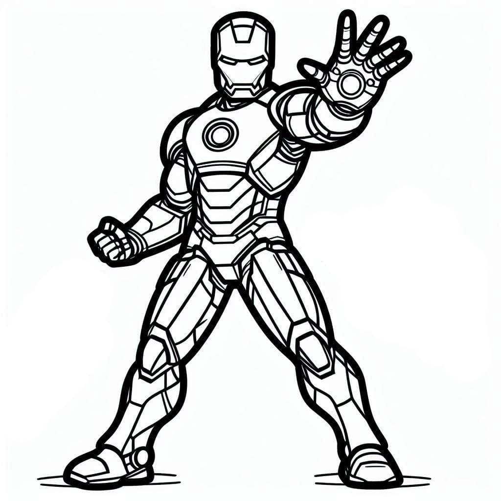 Coloriage Dessine Iron Man mignon