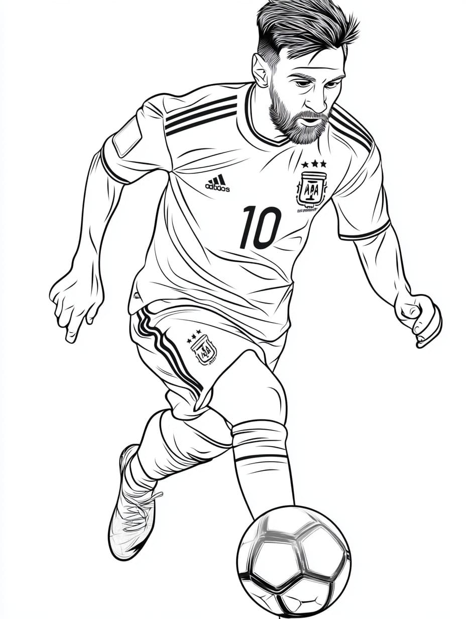 Coloriage Dessine le célèbre joueur de Lionel Messi