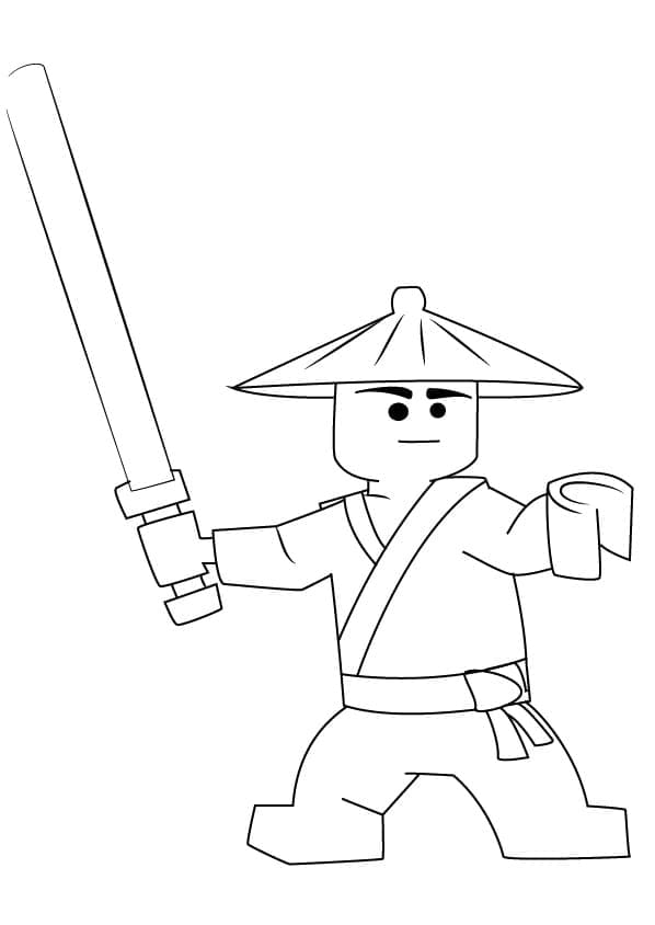 Coloriage Dessine le premier maître Spinjitzu de Lego Ninjago