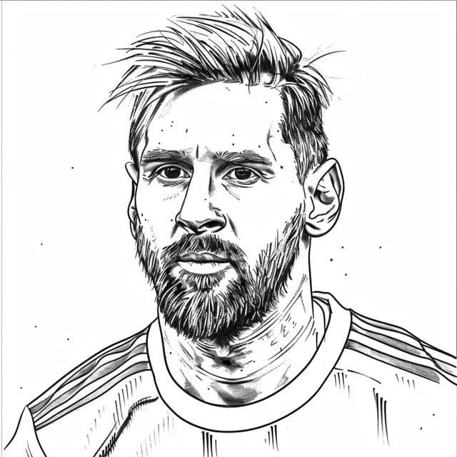 Coloriage Dessine le visage de Lionel Messi