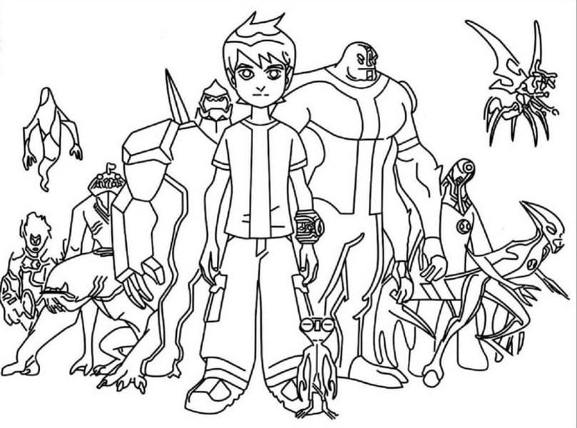 Coloriage Dessine les extraterrestres de Ben 10