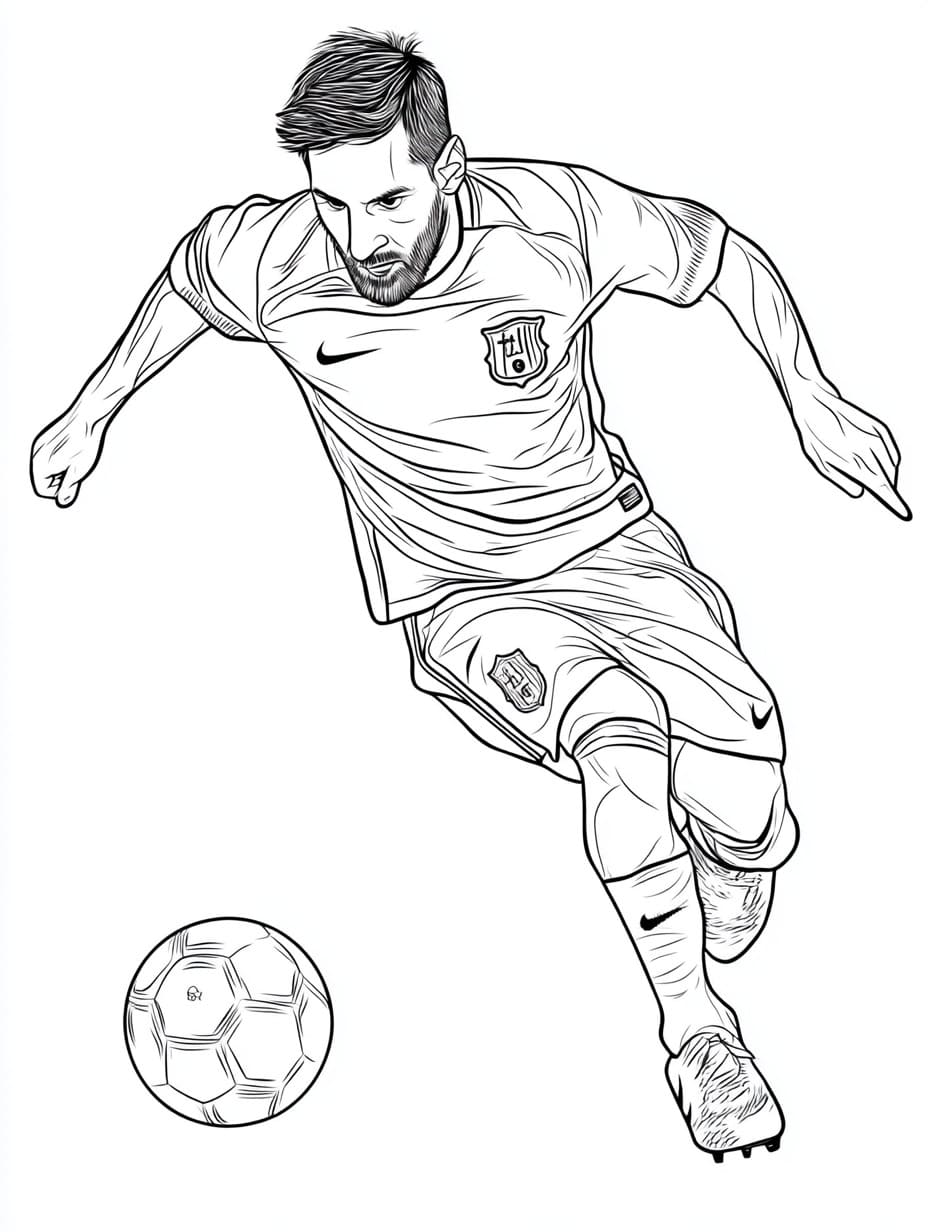 Coloriage Dessine Lionel Messi le joueur