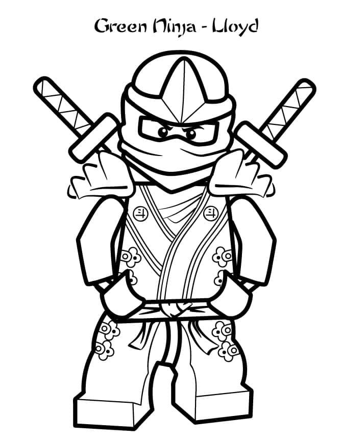 Coloriage Dessine Lloyd en Lego Ninjago