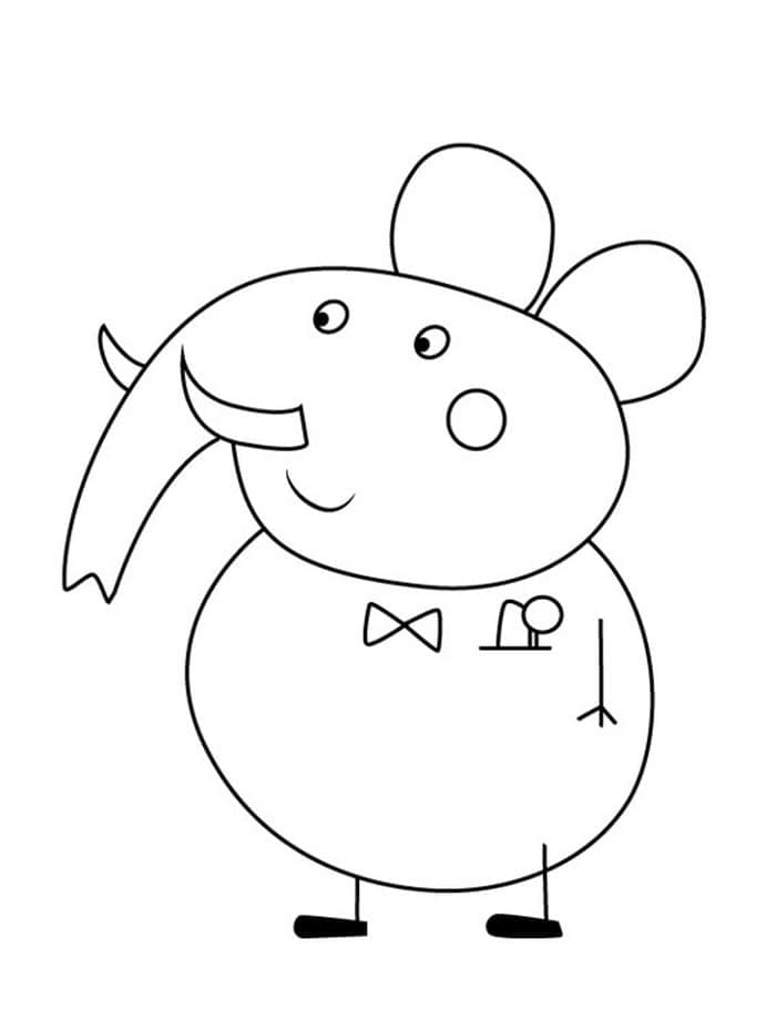 Coloriage Dessine M. Elephant de Peppa Pig à imprimer