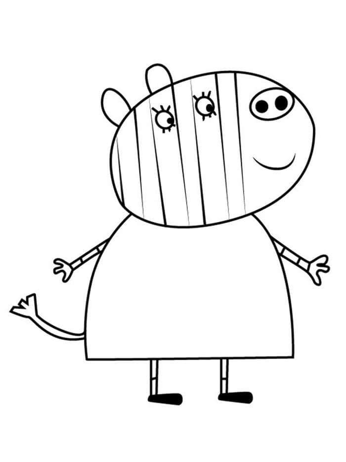 Coloriage Dessine Mme Zebra de Peppa Pig à imprimer