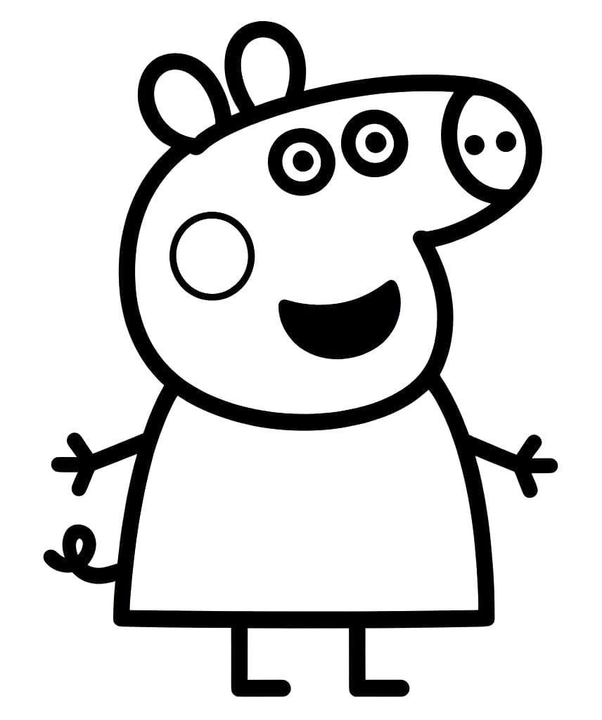 Coloriage Dessine Peppa Pig, le sympathique à imprimer