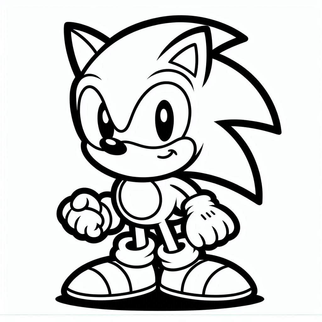 Coloriage Dessine Sonic 10 à imprimer