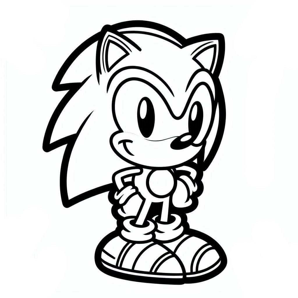 Coloriage Dessine Sonic 2 à imprimer