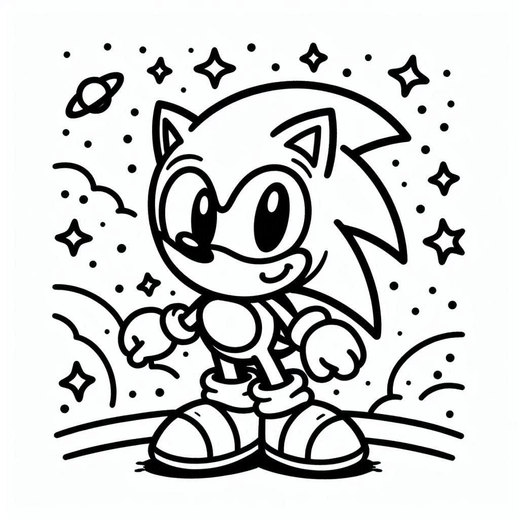 Coloriage Dessine Sonic 7 à imprimer