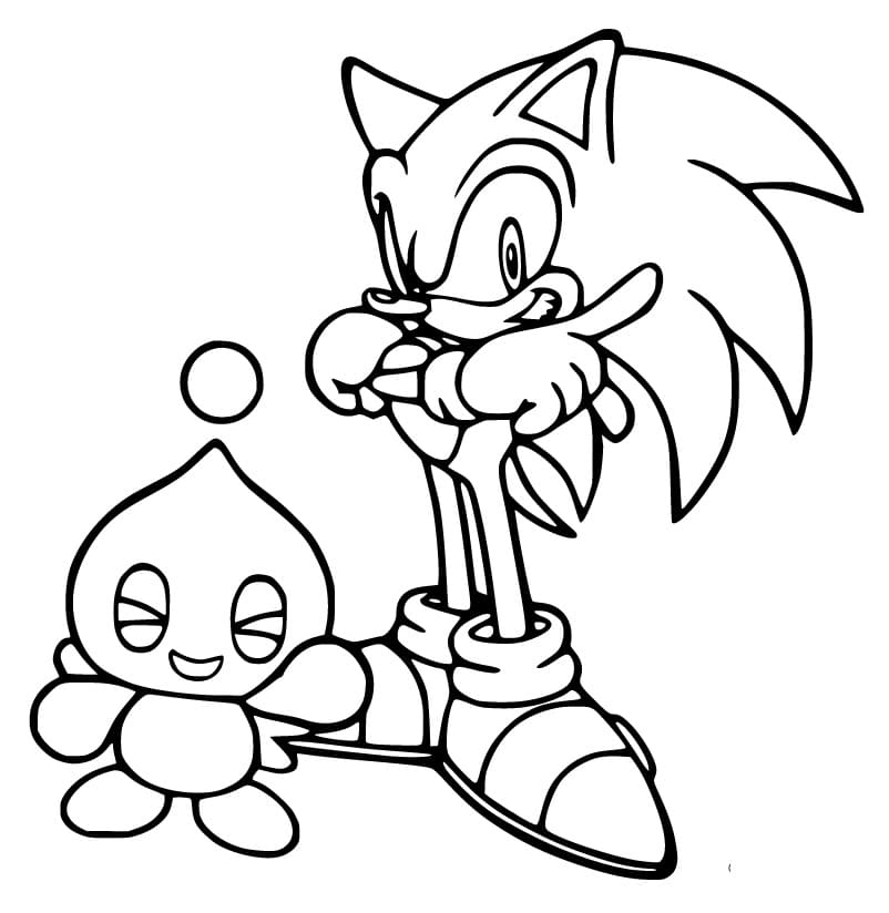 Coloriage Dessine Sonic et Cheese à imprimer