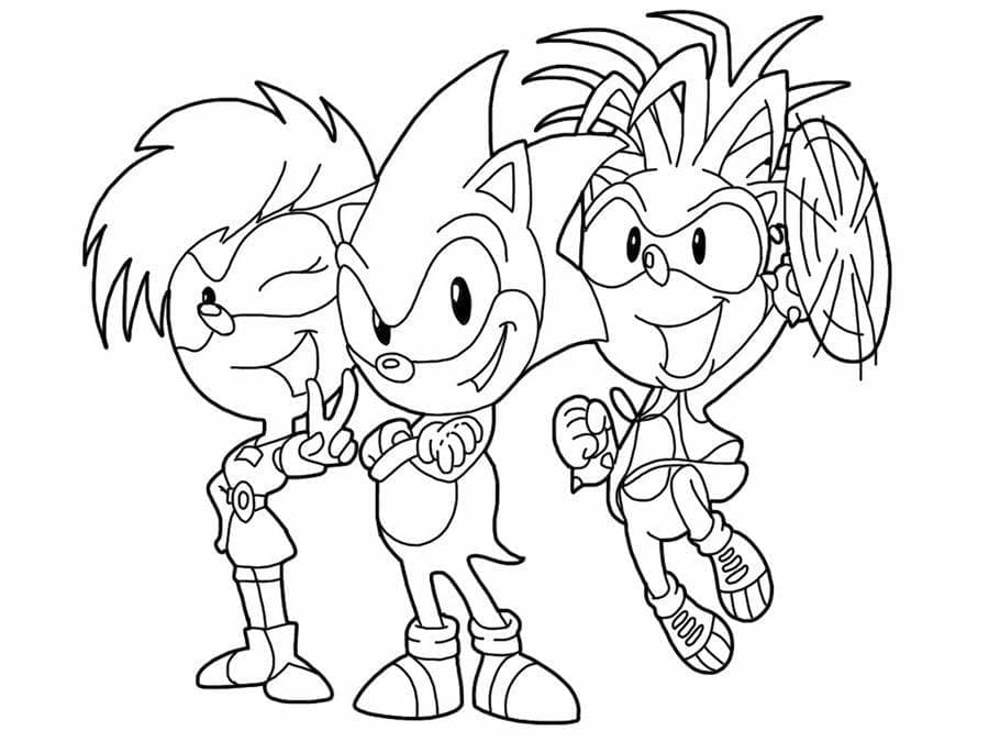 Coloriage Dessine Sonic et ses amis à imprimer