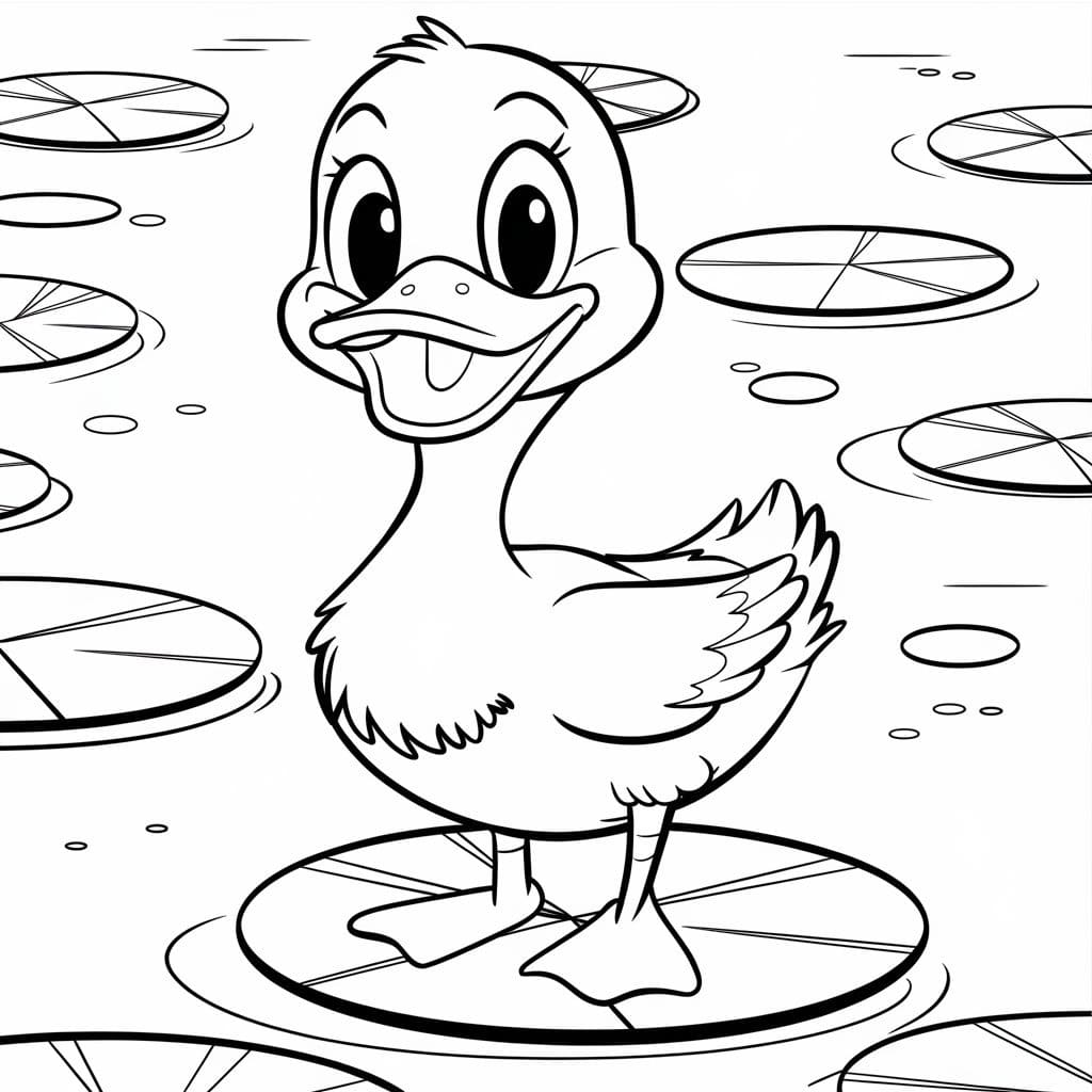 Coloriage Dessine un canard heureux