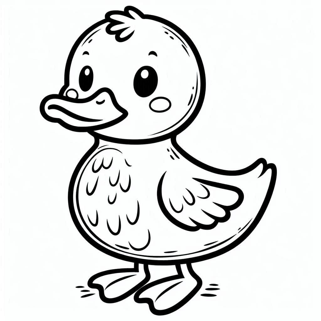 Coloriage Dessine un canard mignon