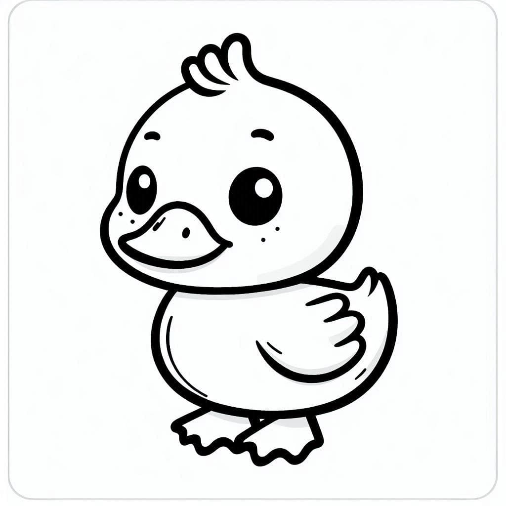 Coloriage Dessine un canard très mignon