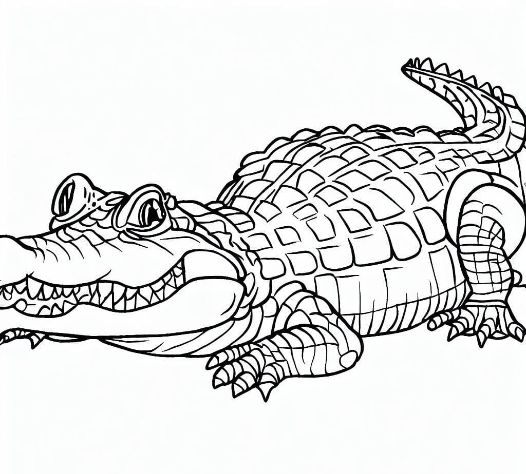 Coloriage Dessine un crocodile gratuitement