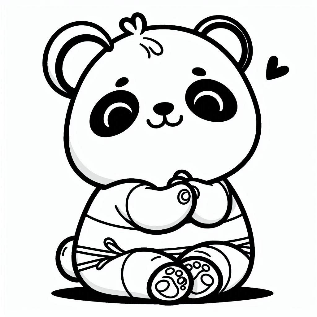 Coloriage Dessine un panda mignon à imprimer